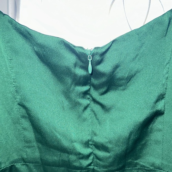 nwt Skylar Rose Green Satin Mini Dress Womens Size Large - Picture 5 of 9